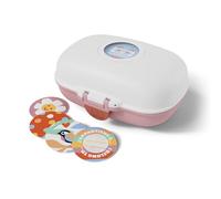 monbento - Snack Box Bambini Gram bianco/rosa - Porta Merenda in Plastica sin BPA Ideale per Scuola, Picnic, Vacanze - Porta Merenda Piccolo Personalizzabile e Resistente - Rosa & Bianco