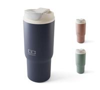 MONBENTO - Tazza Termica da Viaggio Travel Mug L blu Infinity - Bicchiere Termico con Cannuccia 360 ml - Mantiene Bevande Calde/Fredde - Tumbler con Tappo a Doppia Apertura - Perfetto per Caffè, Tè