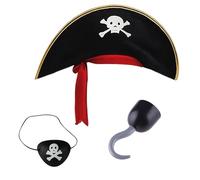 MonBrm 3 cappelli da pirata per adulti, cappello da pirata, facile da trasportare e riporre, perfetto per feste a tema pirata, eventi di ruolo pirata, costumi di Halloween e feste in costume.
