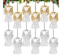 MONCAP 12 pezzi Angelo di Vetro Appeso Ornamento Angelo Chiaro Ciondolo Mini Angelo Custode Fortunato per Matrimonio Albero di Natale Appeso Decorazione da Tavolo Giardino