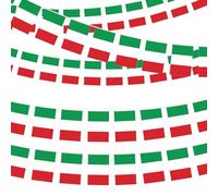 MONCAP 16m Bandiera Italia Italia Repubblica Italiana Guidone Banner Bandiera Italiana Bandiera Ghirlanda Bandiera con 60 Bandiere per Eventi Patriottici Decorazioni Bar e Sportivi