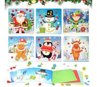 MONCAP 6pz Kit Artigianato del Natale per Bambini Lavoretti Natalizi per Bambini Lavoretti Creativi per Bambini Kit di Artigianato Babbo Natale Autoadesivo in Schiuma-per Bambini Giocattoli DIY Regalo