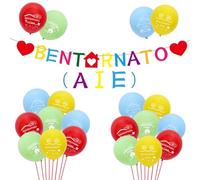 MONCAP Benvenuto a Casa Decorativo Set Festone Bentornato a Casa Striscione Palloncini Benvennuto a Casa Welcome Home Banner Bentornato Bentornata Bentornati Bentornate Addobbi-per Feste Papà Mamma