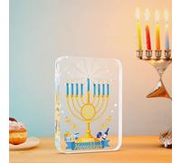 MONCAP Ornamento Hanukkah 9x12x1.4cm Menorah per Hanukkah Ornamento Decorazioni Chanukkah Ornamento da Riconciliazione in Acrilico Decorazioni Interreligiose per Dedica Addobbi