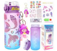 MONCAP Regalo Bambina 6 7 8 9 10 11 12 Anni Bottiglia Sirenetta Fai Da Te Kit di Artigianato della Bottiglia d'Acqua Bambini DIY Bottiglia d'Acqua Craft Diamante Bambini-per Regali Ragazza 4-12 Anni