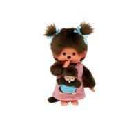 Monchhichi Bandai Peluche Mamma & bebè - Peluche dolcissimo 20 cm per bambini e adulti, iconico degli anni 80 - Giocattolo per Bambini dai 2 anni in su - SE243921