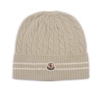 Moncler, ,Accessories ,unisex ,Beige ,M Stripe-Trimmed Wool Beanie
