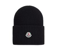Moncler - Berretto in Lana con Dettaglio Logo - - Accessories - Donna - Nero - ONE SIZE