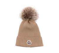 Moncler - Cappello con Pompon in Pelliccia - - Accessories - unisex - Beige - L
