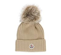 Moncler - Cuffia ragazza con patch logo - - Accessories - Donna - Beige - M