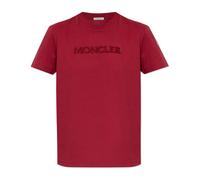 Moncler - Embroidered Logo T-shirt - - Tops - Donna - Rosso - XS