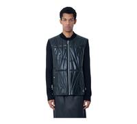 Moncler - Geocamo Flight Leather Hooded Gilet - - Jackets - Uomo - Nero - S