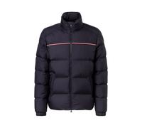 Moncler - Giacca corta in piuma blu navy con dettaglio tricolore - - Jackets - Uomo - Blu - XL