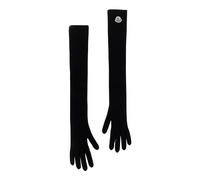 Moncler - Guanti in Maglia di Lana con Patch Logo - - Accessories - Donna - Nero - ONE SIZE