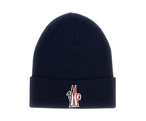 Moncler - Logo Beanie - - Accessories - Uomo - Blu - ONE SIZE