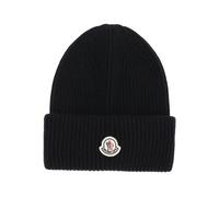 Moncler - Logo Cappello Beanie Lana Cashmere - - Accessories - Uomo - Nero - ONE SIZE