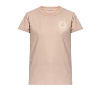 Moncler - T-shirt con logo ricamato - - Tops - Donna - Rosa - S