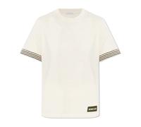 Moncler - T-shirt con logo - - Tops - Donna - Beige - L
