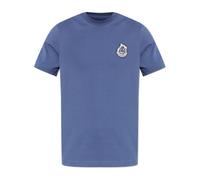 Moncler - T-shirt con patch logo - - Tops - Uomo - Blu - S