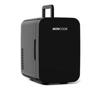 MONCOOK Mini Frigorifero - Piccolo, Portatile E Silenzioso - Minifrigo Con Porta In Vetro Per Cosmetici, Cibo E Bevande - Raffredda E Riscalda - Perfetto Per Casa, Ufficio O I Viaggi - 6L - Nero