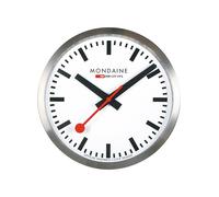 Mondaine - Orologio da parete A995.CLOCK.16SBB 40cm - Orologio ufficiale Swiss Railways Orologio Rosso Seconda Lancetta in alluminio - Orologio da parete resistente alla polvere, Wite, Bracciale