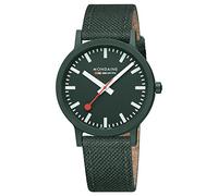 Mondaine Essence Watch | 41 mm/Park Green Textile riciclato con cuciture e fodera in sughero, Park Green, cinturino, Parco verde, Cinghia