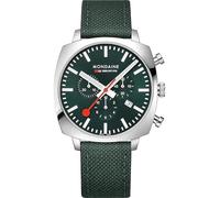 Mondaine Uomo Polso Squar Cronografo Verde MSL.41460.LF.SET Vetro Zaffiro, Wechs