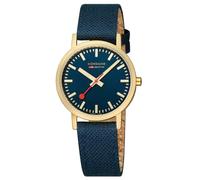 Mondaine M660.30314.40SBQ Horloge - Textiel - Blauw - 36mm