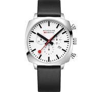 Mondaine Grand Cushion Chrono Square Orologio da uomo nero MSL.41410.LBV.Set, Argento/nero., 41mm, Colore: RAL