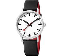 Mondaine Orologio classico puro | Acciaio spazzolato/Bianco