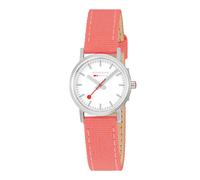 Mondaine Orologio da Polso da Donna Classic 30mm, Korall-Rote Textiluhr,