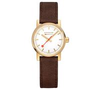 Mondaine Orologio da polso da donna Evo2, colore marrone/oro, con cinturino in pelle, diametro della cassa: 30 mm, MSE.30112.LGV