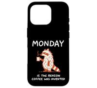 Monday Fueled by Coffee Grumpy Raccoon Design apparel Custodia per iPhone 16 Pro