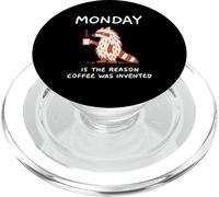 Monday Fueled by Coffee Grumpy Raccoon Design apparel PopSockets PopGrip per MagSafe