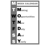 MONDAY - Making Opportunities New Daily And Yearly: agenda, notebook, journal, planner, organizer, diary, memories, funny gift for family, friends and coworkers