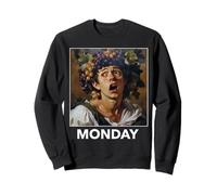 MONDAY Meme divertente con ragazzo che piange Felpa