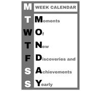 MONDAY - Moments Of New Discoveries and Achievements Yearly: agenda, notebook, planner, organizer, journal, diary, memories, funny gift for family, friends and coworkers