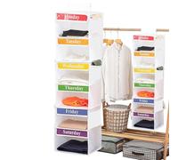 Monday To Saturday clothesorganizerHangable Closet organizerKids Daily ClothesOrganizers With 3 Side Pockets For Dorm With Durable Design | Convenient clothesorganizer