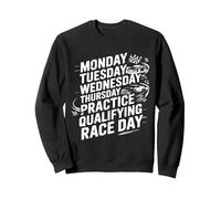 Monday Tuesday Wednesday Thursday Practice Qualifying Race Felpa, Unisex per Adulti, Nero, S