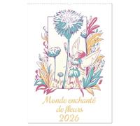 Monde enchanté de fleurs (Calendrier mural 2026 DIN A2 horizontal), CALVENDO calendrier mensuel: Plongez dans un monde enchanteur où des fleurs illustrées prennent vie avec de délicates fées.