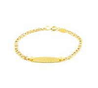 Monde Petit - Bracciale Bebè Bambini ragazza Oro Giallo 9K Personalizzata Schiava 3x1 Zirconi Opachi Brillanti 12 cm - Scatola Regalo - Certificato di garanzia