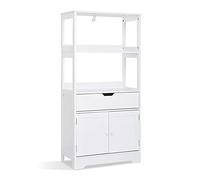 Mondeer Armadietto Alto e Midi per Il Bagno, Legno ingegnerizzato, Bianco, 60 x 30 x 121cm