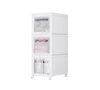 Mondeer Cassettiera con Ruote, Cassetti Bianco, Cabinet con Tre Cassetti, Due Modi per Aprire, Risparmio Dello Spazio, Camera da letto, Soggiorno, Cucina (Bianco)