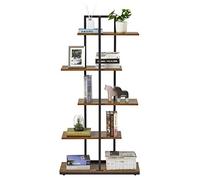 Mondeer Libreria, Scaffale Autoportante a 5 Ripiani, con Struttura in Metallo, Scaffale da Esporre, 74 x 28 x 144,5 cm, in Stile Industriale, per Soggiorno, Camera da Letto, Casa e Ufficio, Marrone