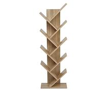 Mondeer Libreria, Scaffale in Legno ad Albero Moderna 8 Piani Autoportante per Soggiorno Libreria 40 x 20 x 127 cm Marrone