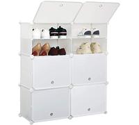 Mondeer Scarpiera per Scarpe e Idee, Pieghevole con 6 Ripiani, Organizer Modulare per Risparmiare Spazio (Bianco)