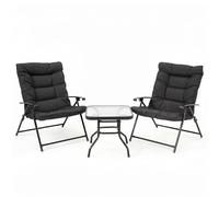 Mondeer Set bistrot con 2 sedie pieghevoli imbottite per giardino
