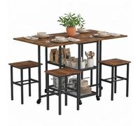 Mondeer Set di 4 sedie e tavolo da pranzo salvaspazio pieghevole