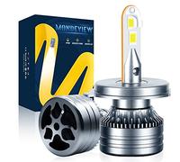 MONDEVIEW Coppia H4 LED Lampadina 6000K 60W 16000LM Moto Luminosità Estremamente Elevata LED Chip 360° Lampadine H4 Fari integra Anabbaglianti/abbaglianti Fendinebbia Bi-Xenon 5 Anni Garanzia