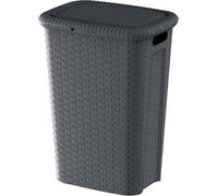 Mondex m-Home | Cesto per Biancheria, | Imitazione Vimini, Plastica, Grigio, 53L